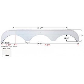 Icon Fender Skirt For Sunnybrook s 106-3/4 Inch 17-1/2 Inch  White 12658