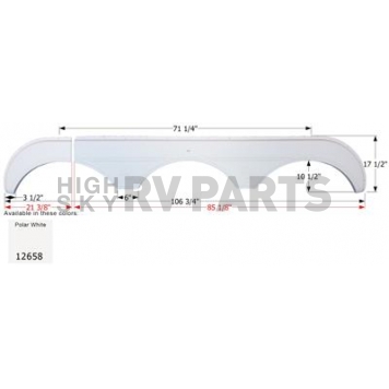 Icon Fender Skirt For Sunnybrook s 106-3/4 Inch 17-1/2 Inch  White 12658