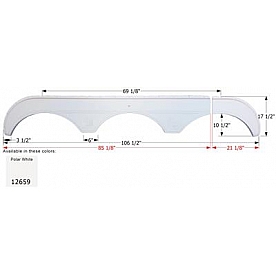 Icon Fender Skirt For Sunnybrook s 106-1/2 Inch 17-1/2 Inch  White 12659