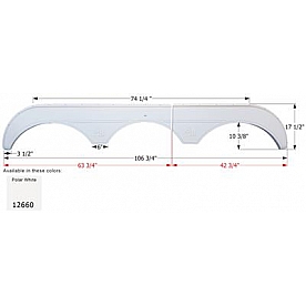 Icon Fender Skirt For Sunnybrook s 106-3/4 Inch 17-1/2 Inch  White 12660