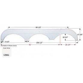 Icon Fender Skirt For Sunnybrook s 106-1/2 Inch 17-3/8 Inch  White 12661