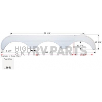 Icon Fender Skirt For Sunnybrook s 106-1/2 Inch 17-3/8 Inch  White 12661