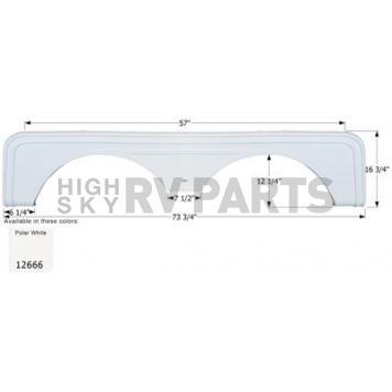 Icon Fender Skirt For Sunnybrook And Winnebago s 73-3/4 Inch 16-3/4 Inch  White 12666