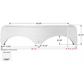 Icon Fender Skirt For Sunnybrook And Winnebago s 72 Inch 19-1/4 Inch  White 12667