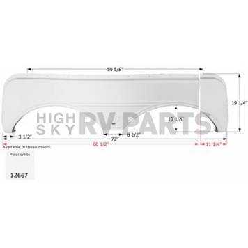 Icon Fender Skirt For Sunnybrook And Winnebago s 72 Inch 19-1/4 Inch  White 12667