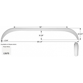 Icon Fender Skirt For Weekend Warrior  Road House 69-1/4 Inch 10-3/4 Inch  White 12670