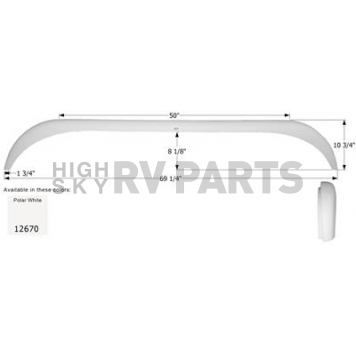 Icon Fender Skirt For Weekend Warrior  Road House 69-1/4 Inch 10-3/4 Inch  White 12670