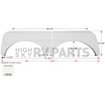 Icon Fender Skirt For Sunnybrook And Winnebago s 71-1/4 Inch 19-1/8 Inch  White 12626