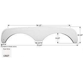 Icon Fender Skirt For Sunnybrook/ Winnebago s 70-1/4 Inch 15-1/2 Inch  White 12627