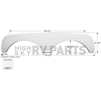 Icon Fender Skirt For Sunnybrook/ Winnebago s 70-1/4 Inch 15-1/2 Inch  White 12627