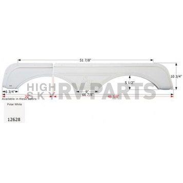 Icon Fender Skirt For Sunnybrook And Winnebago s 66-7/8 Inch 10-3/4 Inch  White 12628