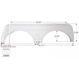 Icon Fender Skirt For Sunnybrook And Winnebago s 68-5/8 Inch 17-7/8 Inch  White 12629