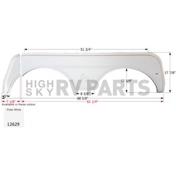 Icon Fender Skirt For Sunnybrook And Winnebago s 68-5/8 Inch 17-7/8 Inch  White 12629