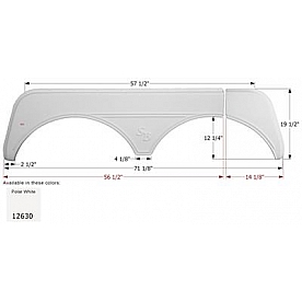 Icon Fender Skirt For Sunnybrook/ Winnebago s 71-1/8 Inch   White 12630