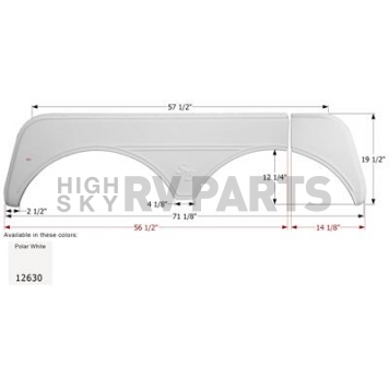 Icon Fender Skirt For Sunnybrook/ Winnebago s 71-1/8 Inch   White 12630