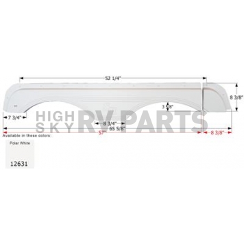Icon Fender Skirt For Sunnybrook And Winnebago s 65-5/8 Inch 8-3/8 Inch  White 12631