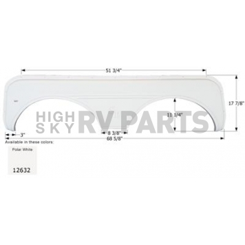 Icon Fender Skirt For Sunnybrook And Winnebago s 68-5/8 Inch 17-7/8 Inch  White 12632