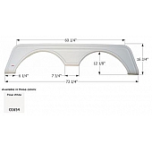 Icon Fender Skirt For Newmar  American Star/ Cypress/ Torrey Pine/ X-Aire 73-1/4 Inch 16-3/4 Inch  White 01654