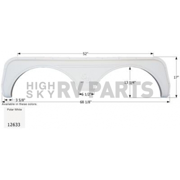 Icon Fender Skirt For Sunnybrook And Winnebago s 68-1/8 Inch 17 Inch  White 12633