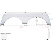Icon Fender Skirt Fits Various Sunnybrook And Winnebago s 72-1/4 Inch 16-3/4 Inch  White 12638