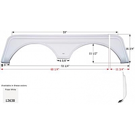 Icon Fender Skirt Fits Various Sunnybrook And Winnebago s 72-1/4 Inch 16-3/4 Inch  White 12638