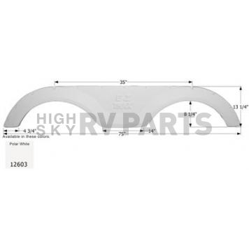 Icon Fender Skirt For Keystone  Hornet 75 Inch 13-1/4 Inch  White 12603