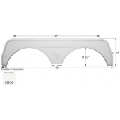 Icon Fender Skirt For Sunnybrook  Mobile Scout 68 Inch 17-1/4 Inch  White 12620