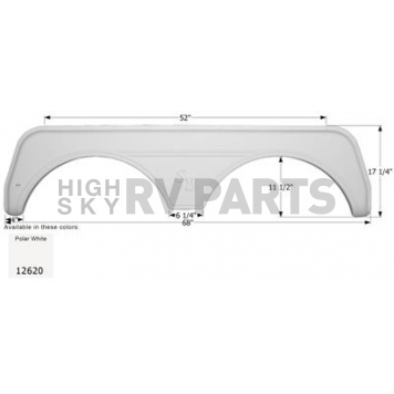 Icon Fender Skirt For Sunnybrook  Mobile Scout 68 Inch 17-1/4 Inch  White 12620