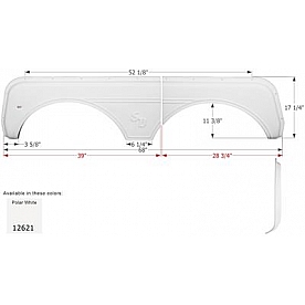 Icon Fender Skirt For Sunnybrook/ Winnebago s 68 Inch 17-1/4 Inch  White 12621