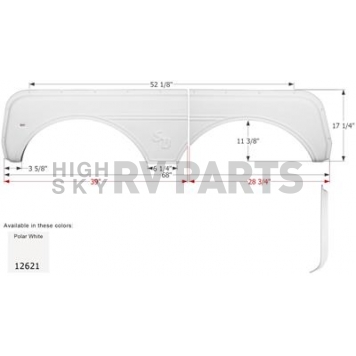 Icon Fender Skirt For Sunnybrook/ Winnebago s 68 Inch 17-1/4 Inch  White 12621