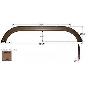 Icon Fender Skirt For Evergreen RV  Lifestyle Luxury RV 75-1/4 Inch 14-7/8 Inch Copper Rose 12588