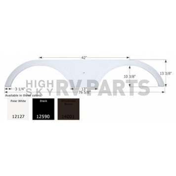 Icon Fender Skirt For Heartland  North Trail 76-5/8 Inch 13-3/8 Inch Black 12590