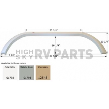 Icon Fender Skirt For Carriage Brand Cameo/ Cabo/ Carri-Lite/ Royal 80-5/8 Inch 20-1/4 Inch Champagne 12548