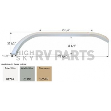 Icon Fender Skirt For Carriage  Cameo/ Cabo/ Carri-Lite/ Royal 72-1/4 Inch 20-1/2 Inch Champagne 12549
