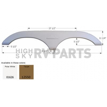 Icon Fender Skirt For Keystone  Montana 75-3/8 Inch 11-1/4 Inch Taupe 12550