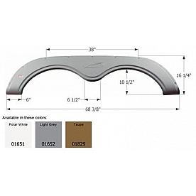 Icon Fender Skirt For R-Vision  Trail-lite 68-3/8 Inch 16-1/4 Inch Light Gray 01652