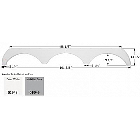 Icon Fender Skirt For Thor  Transport/ Tahoe 101-3/8 Inch 13-1/2 Inch  White 01948