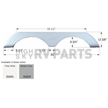 Icon Fender Skirt For R-Vision  Bayhauler/ Trail-lite/ Trail Sport 82 Inch 13-3/8 Inch Metallic Gray 01634