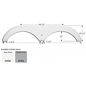 Icon Fender Skirt For Carriage  Cameo/ Cabo 75-3/4 Inch 15-1/2 Inch  White 01950