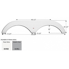 Icon Fender Skirt For Carriage  Cameo/ Cabo 75-3/4 Inch 15-1/2 Inch  White 01950
