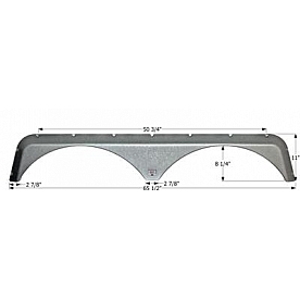 Icon Fender Skirt For Jayco  Eagle 65-1/2 Inch 11 Inch Metallic Gray 12395