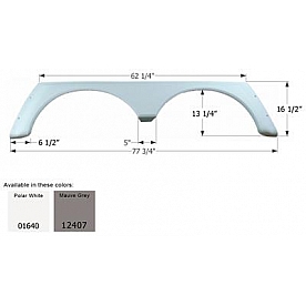 Icon Fender Skirt For Alpenlite s 77-3/4 Inch 16-1/2 Inch Gray 12407