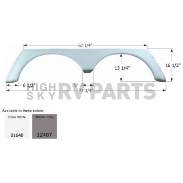 Icon Fender Skirt For Alpenlite Brands 77-3/4 Inch 16-1/2 Inch Gray 12407