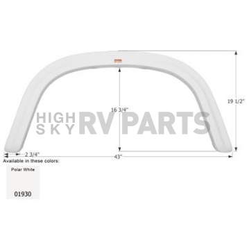 Icon Fender Skirt For Four Winds s 43 Inch 19-1/2 Inch  White 01930