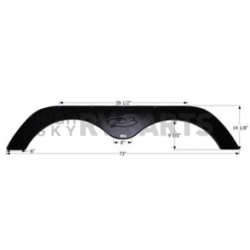 Icon Fender Skirt For R-Vision s 73 Inch 15-1/2 Inch Black 12411