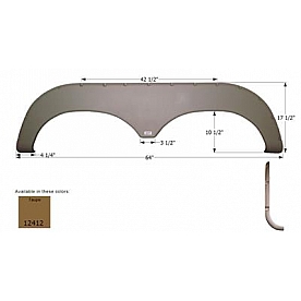 Icon Fender Skirt For Jacyo  Jayfeather 64 Inch 17-1/2 Inch Taupe 12412