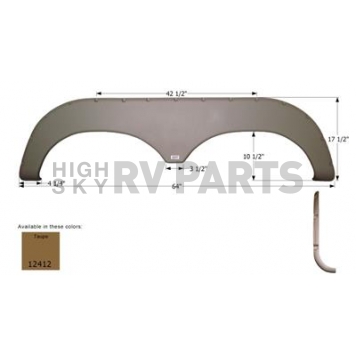 Icon Fender Skirt For Jacyo  Jayfeather 64 Inch 17-1/2 Inch Taupe 12412