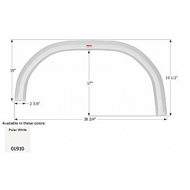 Icon Fender Skirt For Damon  Challenger 38-3/4 Inch 19-1/2 Inch  White 01910