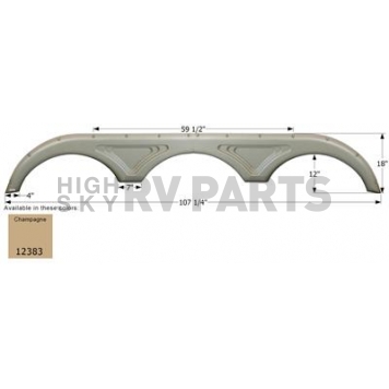 Icon Fender Skirt For Sunnybrook  Westpointe 107-1/4 Inch 18 Inch Champagne 12383