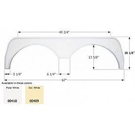 Icon Fender Skirt Universal Replacement To Fit By Dimension 67-1/4 Inch 18-1/8 Inch  White 00410